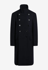 Tom Ford Double-Breasted Buttoned Coat Midnight Blue OCL007FMW064/T_TOM-UCD
