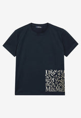 S Max Mara Edile Logo Print T-shirt Blue SMMEDILECO/S_MAXS-006