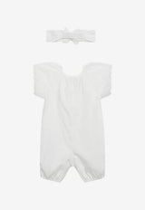 Chloé Kids Babies Ruffled Romper Set - Set of 2 White C20928CO/S_CHLOE-117