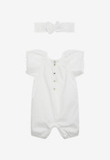 Chloé Kids Babies Ruffled Romper Set - Set of 2 White C20928CO/S_CHLOE-117
