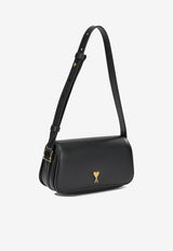 AMI PARIS Small Paris Paris Leather Shoulder Bag Black ULL719.AL02080015_02bd9ad7-3fa1-4f03-b3bc-04abaf1eba05