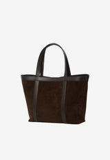 Dolce & Gabbana DG Logo Suede Leather Tote Bag Brown BB7951-A0775-8M157