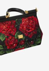 Dolce & Gabbana Small Sicily Rose Print Top Handle Bag Multicolor BB6003-BX778-HN6EJ
