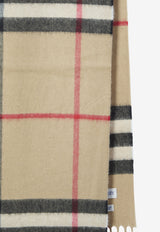 Burberry Check Fringed Cashmere Scarf Beige 8076576--A7026