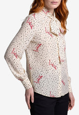 Valentino Silk Pludsepois Bubble Shirt White 9B3AB8N0-A9N-3G5