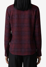 Burberry Rhiannon Check Shirt with Scarf Purple 8132545--C6645