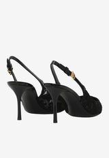 Dolce & Gabbana Cardinal 75 Taormina Lace Slingback Pumps Black CG1049-A0610-8B956