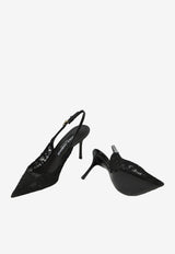 Dolce & Gabbana Cardinal 75 Taormina Lace Slingback Pumps Black CG1049-A0610-8B956