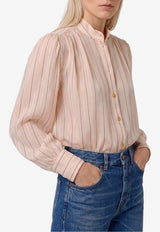 Chloé Stripe Silk Poplin Blouse Pink CH26AHT18306--9N5