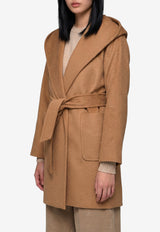 Max Mara Rialto Camel Hair Belted Coat Beige 2621016072600-10562-001