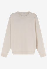 Brunello Cucinelli Cashmere Crewneck Sweater White M12244410C2832_ENGLISHWHITE_70014786