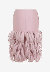 Fluffy Feather Midi Pencil Skirt