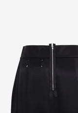 Flared Satin Midi Skirt