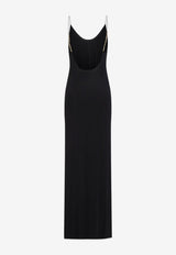 Semi-Sheer Chain Maxi Dress