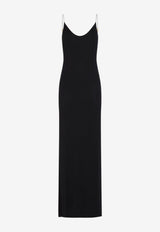 Semi-Sheer Chain Maxi Dress