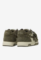 Off-White Out Of Office Nubuck and Suede Sneakers Green OF05728310--CRMMGN