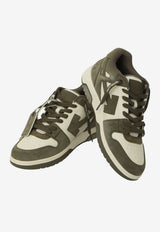 Off-White Out Of Office Nubuck and Suede Sneakers Green OF05728310--CRMMGN