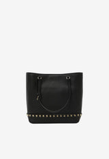 Valentino Small Rockstud Hammered Leather Shoulder Bag Black 9W2B0T75-VSF-0NO