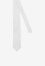 Tom Ford Geometric Pattern Silk Tie Silver STE001S0366TAA_SILVER_70013693