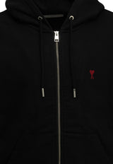 AMI PARIS Ami De Coeur Zip-Up Hoodie Black BFUSW435.730001_0e28e31a-e341-470f-9df8-84ed5a98f593