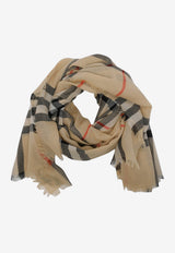 Burberry Vintage Check Fringed Wool Scarf Beige 8122127--A2021