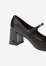 65 Mary-Jane Leather Pumps
