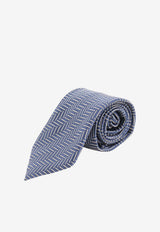 Tom Ford Geometric Pattern Silk Tie Blue STE001S0353UBA_PETROLBLUE_70013930