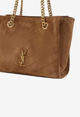 Niki Quilted Suede Shoulder Bag