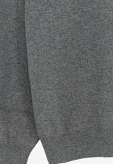 Brunello Cucinelli Knitted Cashmere V-neck Sweater Gray M2200162CHE50_BOSCOGRIGIO_70014664