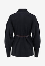 Brunello Cucinelli Belted Wool Cardigan Black M16750836C101_Black_70014739
