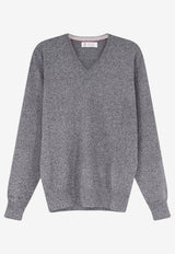 Brunello Cucinelli Cashmere V-neck Sweater Gray MQS00162CF423_GRIGIOSCUROCIOTTOLO_70014762