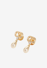 VLogo Crystal Drop Earrings