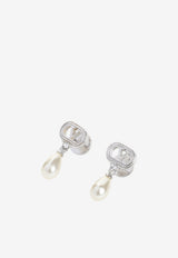 VLogo Crystal Drop Earrings