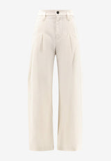 Brunello Cucinelli Baggy Wrinkled Pants Cream MB198P9022C1101_PANAMA_70014863
