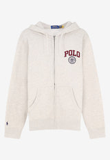 Polo Ralph Lauren Logo Patch Zip-Up Hooded Sweatshirt Gray 710B26151003_LTSPORTHEATHER_70027231