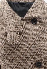 Brunello Cucinelli Herringbone Belted Coat Brown MG5669766C005_CAMEL/NERO_70014777