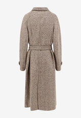 Brunello Cucinelli Herringbone Belted Coat Brown MG5669766C005_CAMEL/NERO_70014777