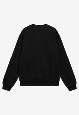 Carhartt Wip Logo Embroidered Crewneck Sweatshirt Black I030546CO/T_CARH-00EXX