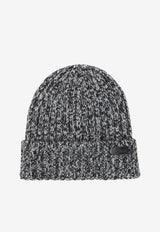 Logo Patch Wool Knit Beanie