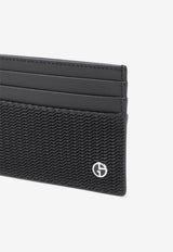 Logo Plaque Textured Leather Cardholder