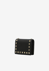 Valentino Rockstud Grained Leather Bi-Fold Wallet Black 9W2P0P39-VSH-0NO