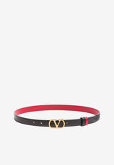 Valentino VLogo Signature Reversible Leather Belt Black 9W2T0SX5-ZDM-05M