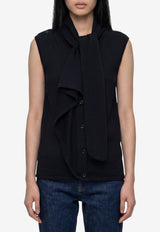 Lemaire Asymmetrical Wool Knit Top Black PO0053-LK1063-BK999