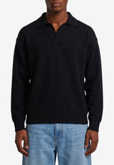Roberto Collina Wool Polo Sweater Black 263MYB21104--09