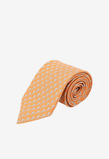 Ferragamo Owl Print Silk Tie Orange 351419794428ARANCIO_Arancio_67481211