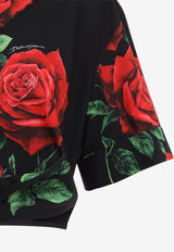 Rose Print Cropped Shirt