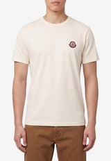 Moncler Logo Patch Crewneck T-shirt Cream L20918C00045-89B8Y-060