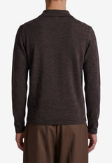 Lemaire Knit Polo Sweater Brown TS0031-LK1072-BR528