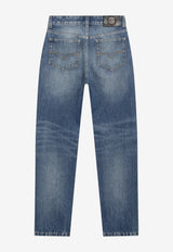 Versace High-Waisted Faded Jeans Light Blue 10251021A19189/T_VERSA-1D190