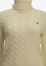 Polo Ralph Lauren Cable Knit Turtleneck Logo Sweater Off-white 211888686012AUTHENTIC CREAM_13ef7636-447e-497d-8f02-0b6bf76fcc17